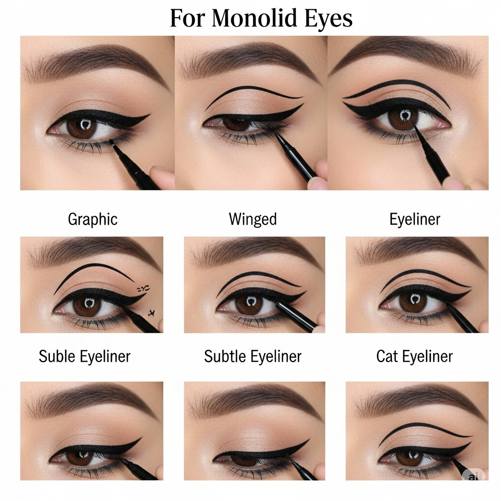 monolid eye makeup, monolid eyeshadow look